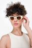 Burberry Ivory 'Meadow' Sunglasses with Gold Logo