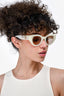 Burberry Ivory 'Meadow' Sunglasses with Gold Logo