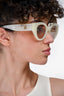 Burberry Ivory 'Meadow' Sunglasses with Gold Logo