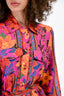 Farm Rio Purple/Orange Floral Tropical Printed Shirt Dress with Belt Size XS