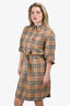 Burberry London Novacheck 3/4 Sleeve Shirt Dress Size 10