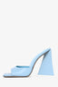 The Attico Blue Leather 'Devon' Heeled Mules Size 37