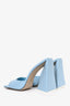 The Attico Blue Leather 'Devon' Heeled Mules Size 37