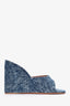 Amina Muaddi Medium Denim Wash Wedge Heels Size 36.5