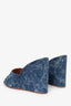 Amina Muaddi Medium Denim Wash Wedge Heels Size 36.5