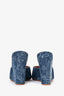 Amina Muaddi Medium Denim Wash Wedge Heels Size 36.5
