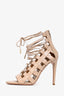 Aquazzura Nude Leather 'Amazon' Heels Size 37