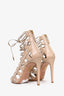 Aquazzura Nude Leather 'Amazon' Heels Size 37