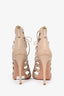 Aquazzura Nude Leather 'Amazon' Heels Size 37