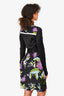 Diane von Furstenberg Black Silk Floral Print Wrap Dress Size 12