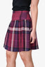 Burberry Blue Label Maroon Tartan Skirt Size 38