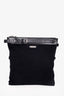 Saint Laurent Black Leather/ Canvas Medium ID Flat Messenger Bag