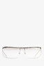 Gucci Vintage Silver Frame Clear Acrylic Sunglasses