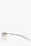 Gucci Vintage Silver Frame Clear Acrylic Sunglasses