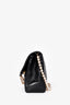 Chanel 2002-3 Black Leather Chocolate Bar Flap Bag With Faux Pearl Strap