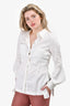 Roland Mouret White Ruffle Button-Down Top Size 38