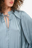 Reiss Sky Blue Pleated Blouse Size 2