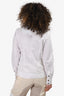 Ganni White Ruffle Lapel Blouse Size 36