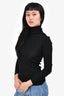M Missoni Black Wool Ribbed Turtle Neck Top Size 40