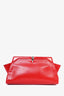Mugler Red Grained Leather Clutch