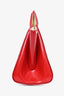 Mugler Red Grained Leather Clutch