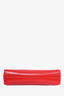 Mugler Red Grained Leather Clutch