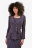 St. John Navy Blue & Pink Tweed Blazer Size 2
