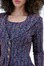 St. John Navy Blue & Pink Tweed Blazer Size 2