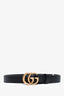 Gucci Black Leather 'GG' Belt Size 70