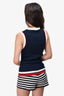 Moncler Navy Striped Vintage Knit Romper Size 2
