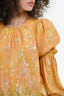 Ulla Johnson Yellow Metallic Floral Blouse Size 0