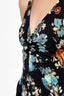 Ulla Johnson Black Floral Print One-piece Swimsuit Size M
