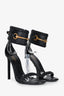 Gucci Black Leather Horsebit Embellished Sandals Size 38