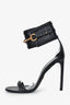 Gucci Black Leather Horsebit Embellished Sandals Size 38
