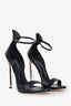 Casadei Black Leather Sandals Size 38.5