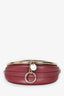 See By Chloe Maroon Leather/Suede Gold Hardware "Mara" Crossbody