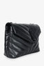 Saint Laurent Black Leather Chevron Small 'Lou Lou' Crossbody BHW