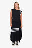 Y-3 Adidas Yohji Yamamoto Black Sleeveless Top With White Trim Size M