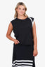 Y-3 Adidas Yohji Yamamoto Black Sleeveless Top With White Trim Size M