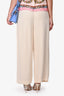 Gucci Vintage Cream Silk Wide Leg Trousers Size 42