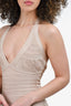 Herve Leger Brown Bandage Halter Mini Dress Size S