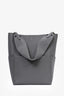Celine Grey Leather Medium 'Seau Sangle' Bucket Bag