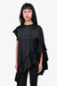 Simone Rocha Black Silk Ruffle Asymmetrical Top Size 6