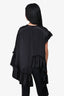 Simone Rocha Black Silk Ruffle Asymmetrical Top Size 6