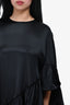 Simone Rocha Black Silk Ruffle Asymmetrical Top Size 6