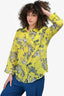 Weekend Max Mara Neon Yellow Floral Button Down Size 12