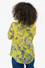Weekend Max Mara Neon Yellow Floral Button Down Size 12