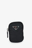 Prada Black Nylon Zip Pouch with Mini Pouch + Canvas Strap