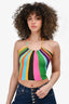 Siedres Multicolour Knit Halterneck Crop Top Size S