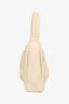 Staud Cream Leather Pleated Shoulder Bag